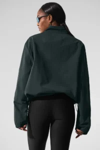 Light Weight Takeaway Track Pullover - Charcoal Green - Image 2