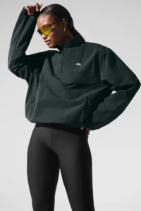 Light Weight Takeaway Track Pullover - Charcoal Green - Image 3