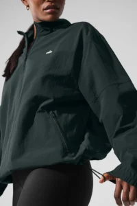 Light Weight Takeaway Track Pullover - Charcoal Green - Image 4