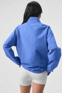 Light Weight Takeaway Track Pullover- Marathon Blue - Image 2