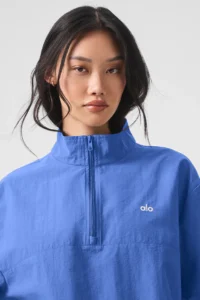 Light Weight Takeaway Track Pullover- Marathon Blue - Image 5