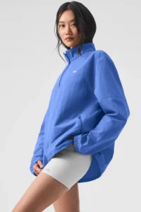 Light Weight Takeaway Track Pullover- Marathon Blue - Image 3