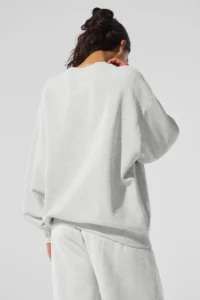 Accolade Crew Neck Pullover in White Heather - Image 6