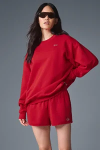 Accolade Crew Neck Pullover in Bold Red - Image 2