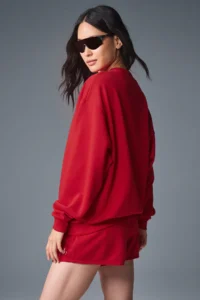 Accolade Crew Neck Pullover in Bold Red - Image 5