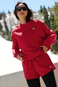 Accolade Crew Neck Pullover in Bold Red