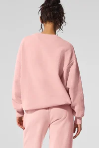 Accolade Crew Neck Pullover in Pink Quartz - Image 3