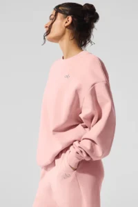 Accolade Crew Neck Pullover in Pink Quartz - Image 6
