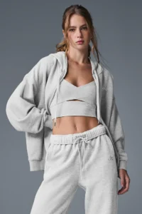 Accolade Full Zip Hoodie in Athletic Heather Grey - Image 3