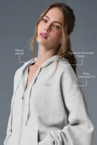 Accolade Full Zip Hoodie in Athletic Heather Grey - Image 2