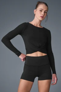 Cover Long Sleeve Top in Black