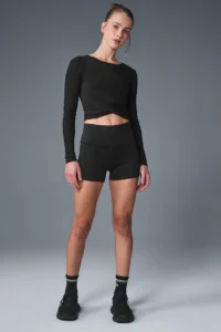 Cover Long Sleeve Top in Black - Image 3