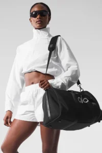 Cropped 1/4 Zip Alumni Pullover in White - Image 4