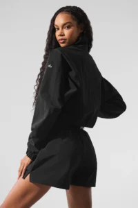 Cropped 1/4 Zip Alumni Pullover - Black - Image 2