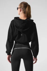 Sweet Escape Zip Up Hoodie in Black - Image 3