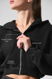 Sweet Escape Zip Up Hoodie in Black - Image 2