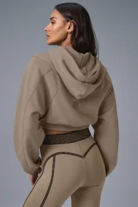 Sweet Escape Zip Up Hoodie in Gravel - Image 2