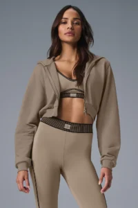 Sweet Escape Zip Up Hoodie in Gravel - Image 3
