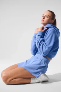 Sweet Escape Zip Up Hoodie in Crystal Clear Blue - Image 5
