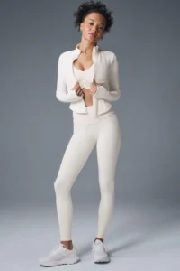 Airbrush Corset Full Zip Jacket - Ivory - Image 3