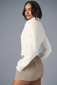 Scholar Knit Cropped Full Zip Jacket - Image 2