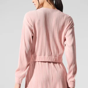 Cropped Micro Plisse Jacket - Pink Quartz - Image 4