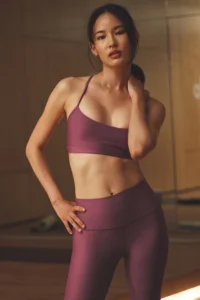 7/8 High-Waist Airlift Legging Burgundy Truffle - Image 4