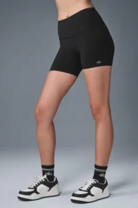 5" Airbrush High-Waist Biker Short | Black - Image 6