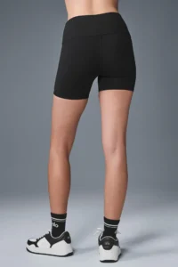 5" Airbrush High-Waist Biker Short | Black - Image 4