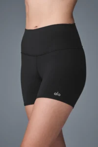 5" Airbrush High-Waist Biker Short | Black - Image 3