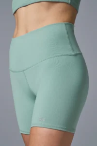 5" Airbrush High-Waist Biker Short | Botanical Green - Image 3