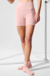 5" Airbrush High-Waist Biker Short | Pink Quartz - Image 2