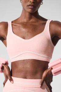 Alosoft Heart Throb Bra Pink Quartz Heather/White - Image 3