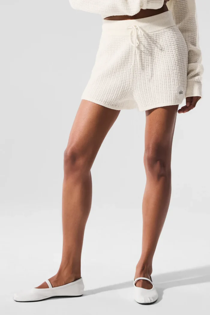 Cashmere High-Waist Plush Waffle Short - Image 1