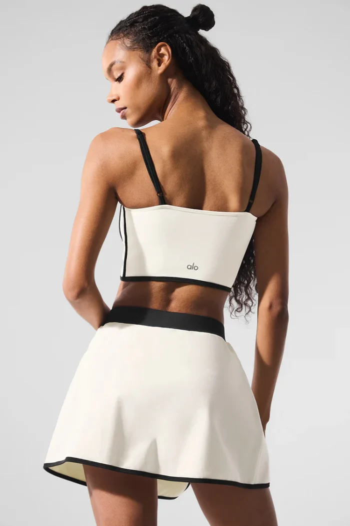 Airbrush Streamlined Bra Tank Ivory/Black