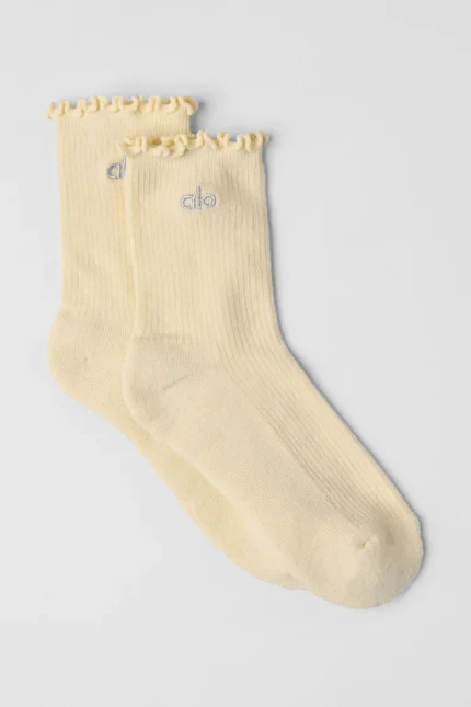 Women's Lettuce Edge Sock Lemon Ice