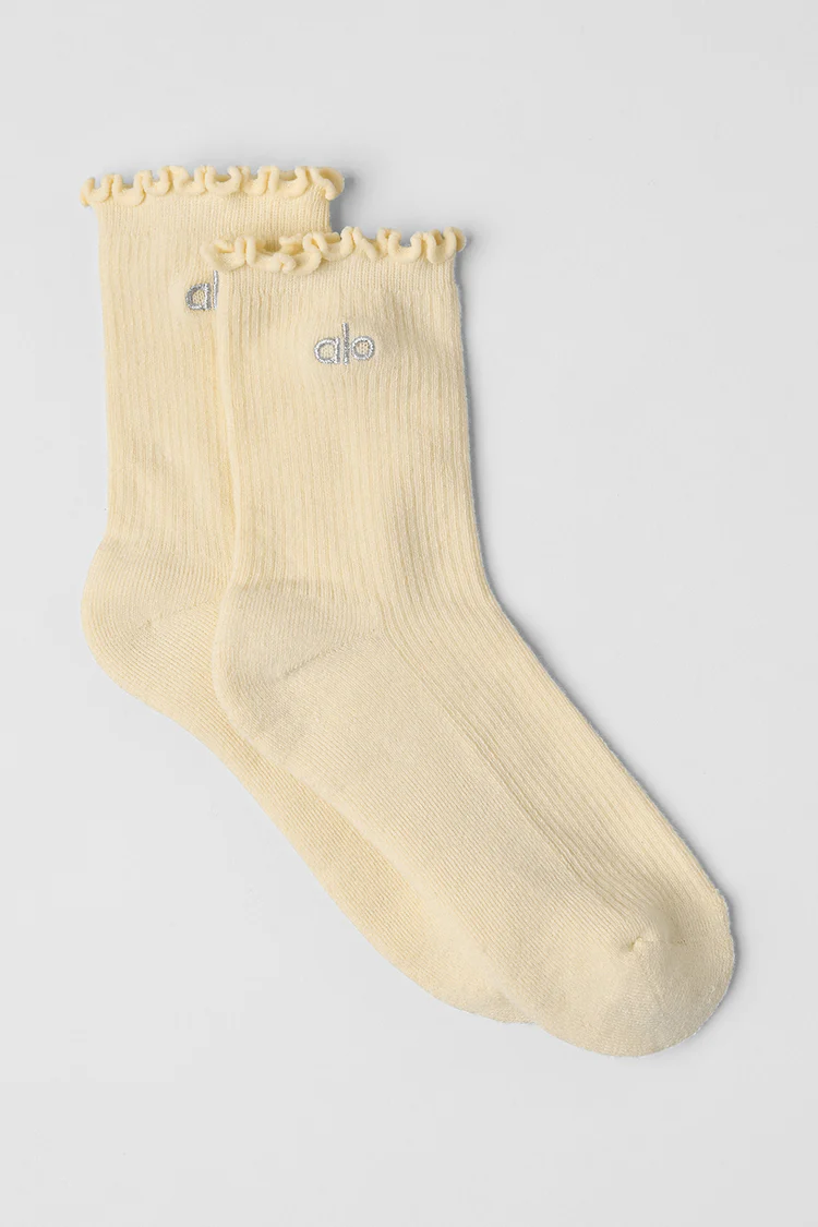 Women's Lettuce Edge Sock Lemon Ice