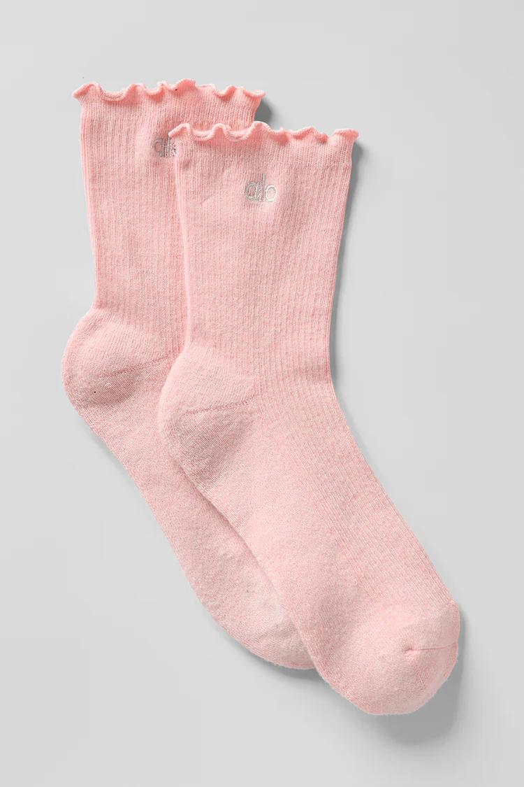Women's Lettuce Edge Sock Pink Quartz